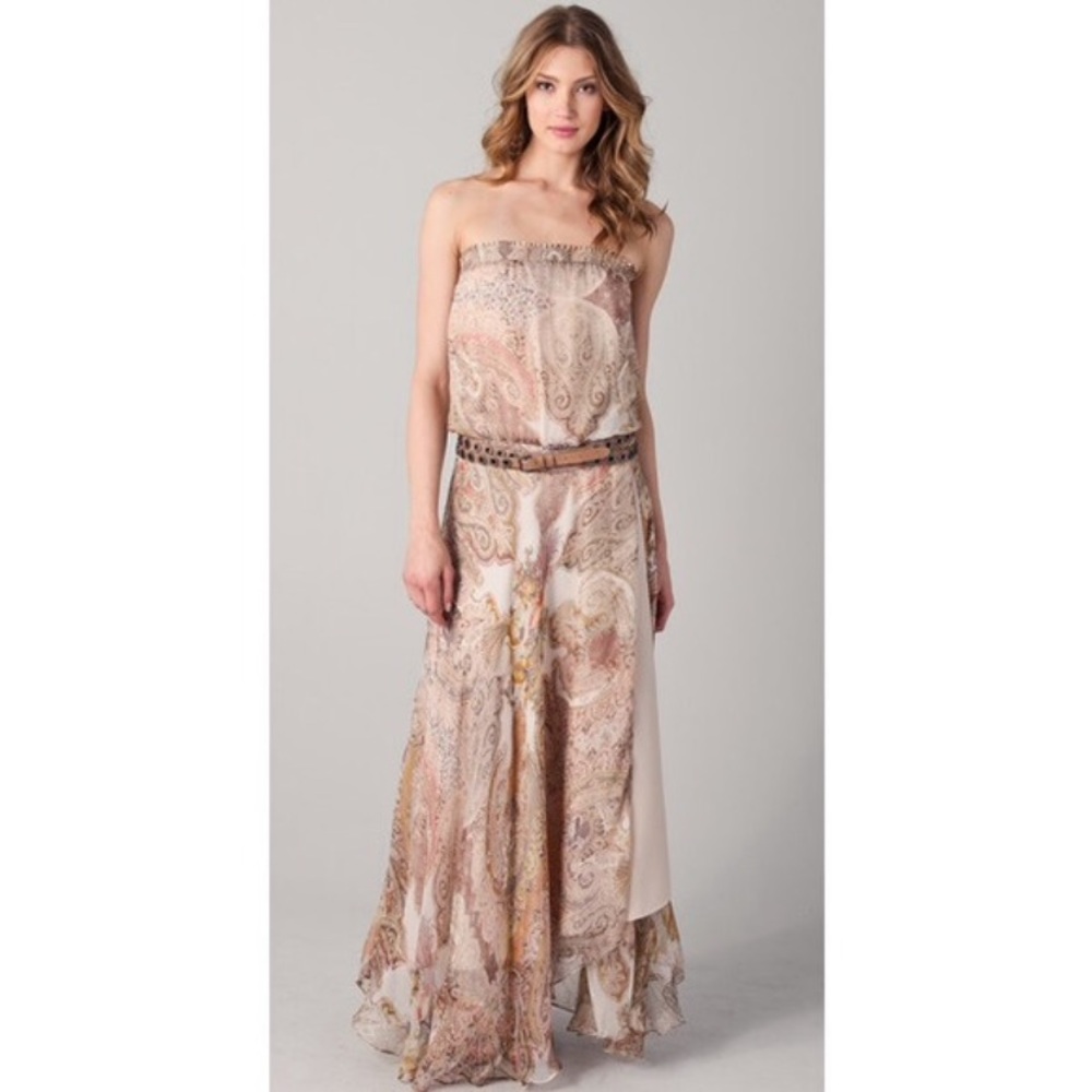 Haute Hippie Boho Strapless Maxi Dress